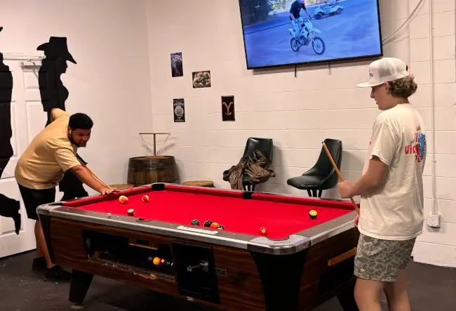 Billiards with multiple pool tables at family fun center, perfect for birthday parties and just hanging out with friends in Callahan, Florida.